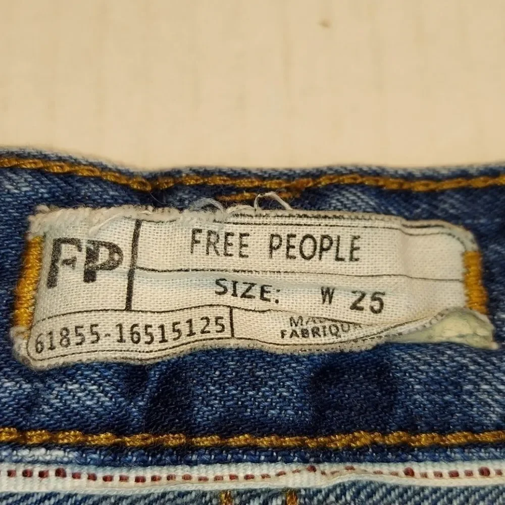 Free People Button Fly High-rise Cut Off Shorts 25